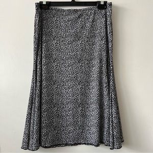 Black and White Leopard / Cheetah Midi Skirt